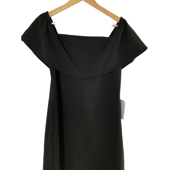 Charles Henry Off The Shoulder Dress Ruffle Shift Mini Black NWT Small - Picture 6 of 11